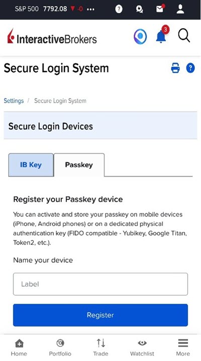 The mobile secure login system panel 